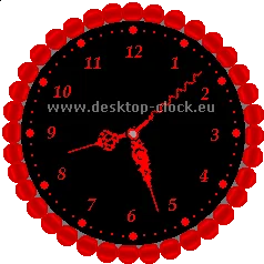 red clock's with little circles around it as a girl's style