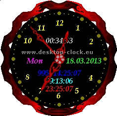 red style clock looks like in fire