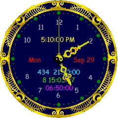 another settings of the clock with short date and short name of day