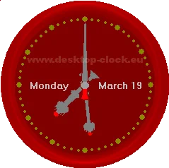 big ben clock hands imitation with day long name of the day and date
