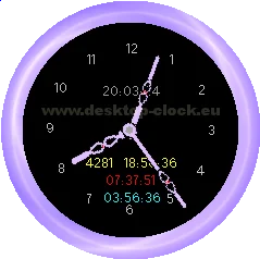 showing time to shutdown, system work time, time to shutdown the system as a features of the clock